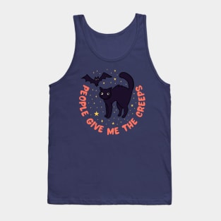 People give me the creeps a funny Halloween black cat Tank Top